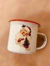 Load image into Gallery viewer, Enamel Mug - Santa with tree