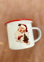 Load image into Gallery viewer, Enamel Mug - Santa with tree