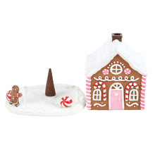 Load image into Gallery viewer, Pink Gingerbread House Christmas Incense Cone Burner