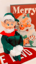 Load image into Gallery viewer, Vintage Knee Hugger Elf ornament - Emerald Green
