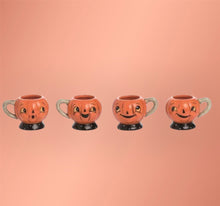Load image into Gallery viewer, Jack-O-Lantern Tea Cups Set of 4