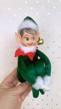 Load image into Gallery viewer, Vintage Knee Hugger Elf ornament - Emerald Green