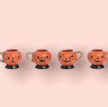 Load image into Gallery viewer, Jack-O-Lantern Tea Cups Set of 4