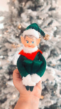 Load image into Gallery viewer, Vintage Knee Hugger Elf ornament - Emerald Green