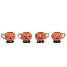Load image into Gallery viewer, Jack-O-Lantern Tea Cups Set of 4