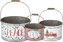 Load image into Gallery viewer, Bucket Set of 3 - JOY PEACE