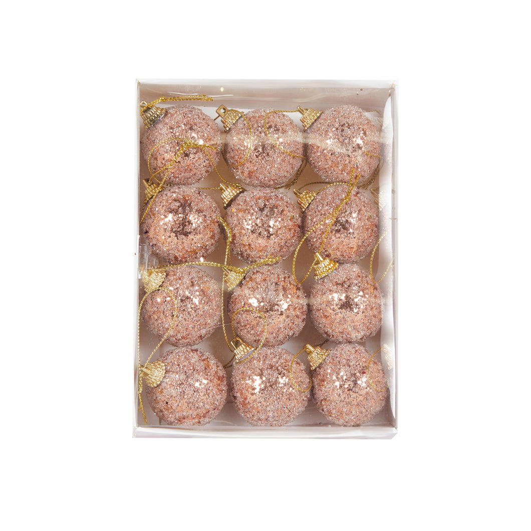 MINI COPPER SUGAR BAUBLES 12PK