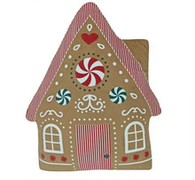 Load image into Gallery viewer, Gingerbread House Cushion - Peppermint Swirl
