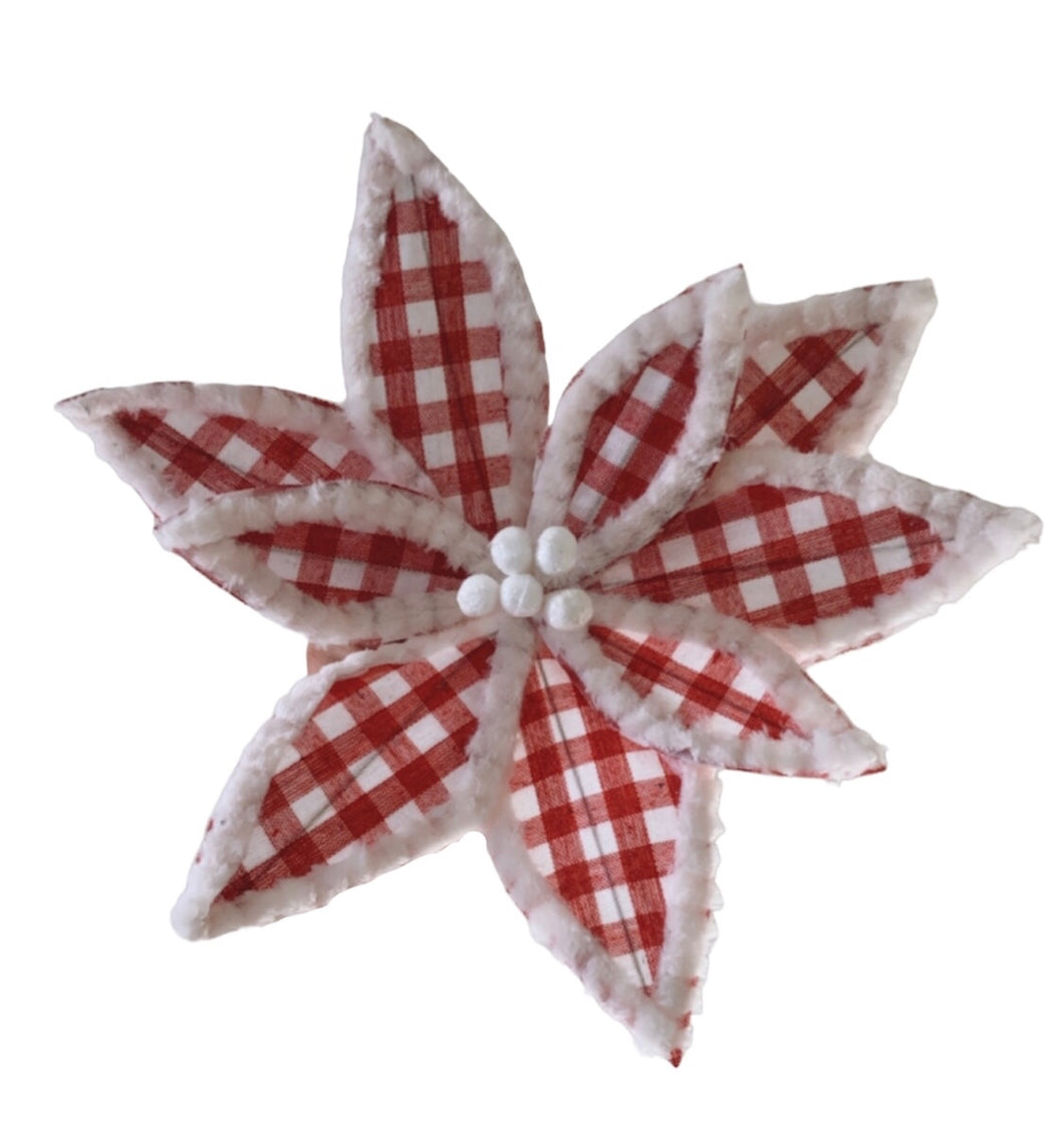 Frosted Gingham Poinsettia
