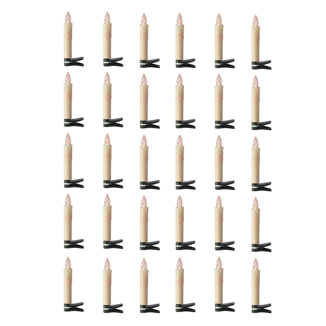LED Candlesticks Set of 30 - Ivory, Warm White & Multi-coloured
