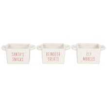 Load image into Gallery viewer, Set of 3 Ceramic Christmas Snack Bowls
