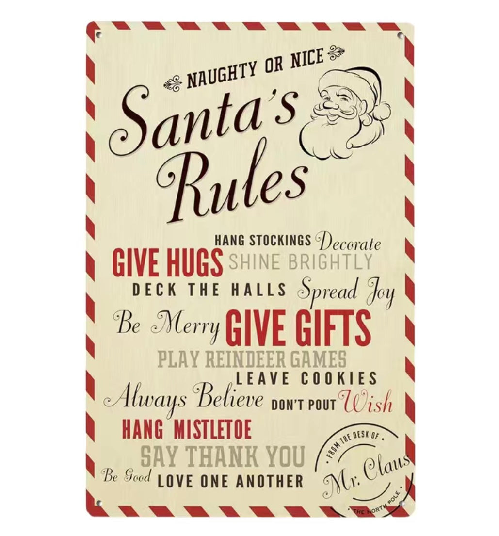 Santa’s Rules - Tin Sign