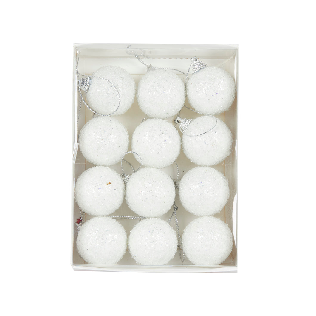 Ivy MINI WHITE SUGAR BAUBLES 12PK