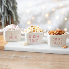 Load image into Gallery viewer, Set of 3 Ceramic Christmas Snack Bowls
