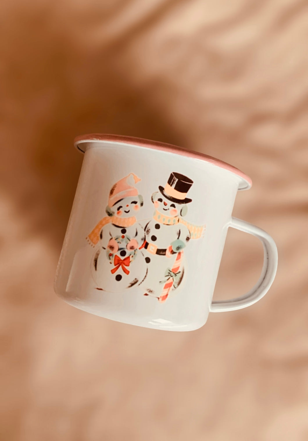 Enamel mug ~ Vintage Snowman