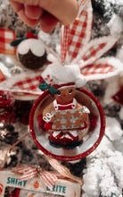 Load image into Gallery viewer, 3"Resin Gingerbread Ornament - Plate w/cookies
