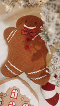 Load image into Gallery viewer, Gingerbread Man Cushion - Bow tie
