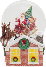 Load image into Gallery viewer, Musical Snow Globe &#39;Santa upon the Rooftop&#39;
