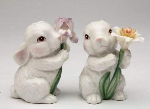 White Bunny Salt and Pepper Shakers