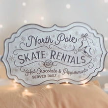 Load image into Gallery viewer, North Pole Skate Rentals Sign - Textured
