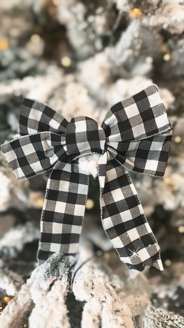Gingham Gift Bow- Black Buffalow