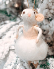 Load image into Gallery viewer, Pink Ballerina Mouse - Felt Ornament
