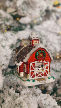 Load image into Gallery viewer, Snowy Red Barn Glass Ornament
