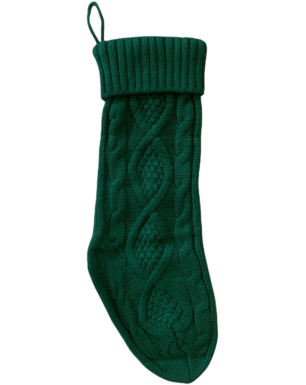 Classic Cable Knit Stocking - Emerald Green