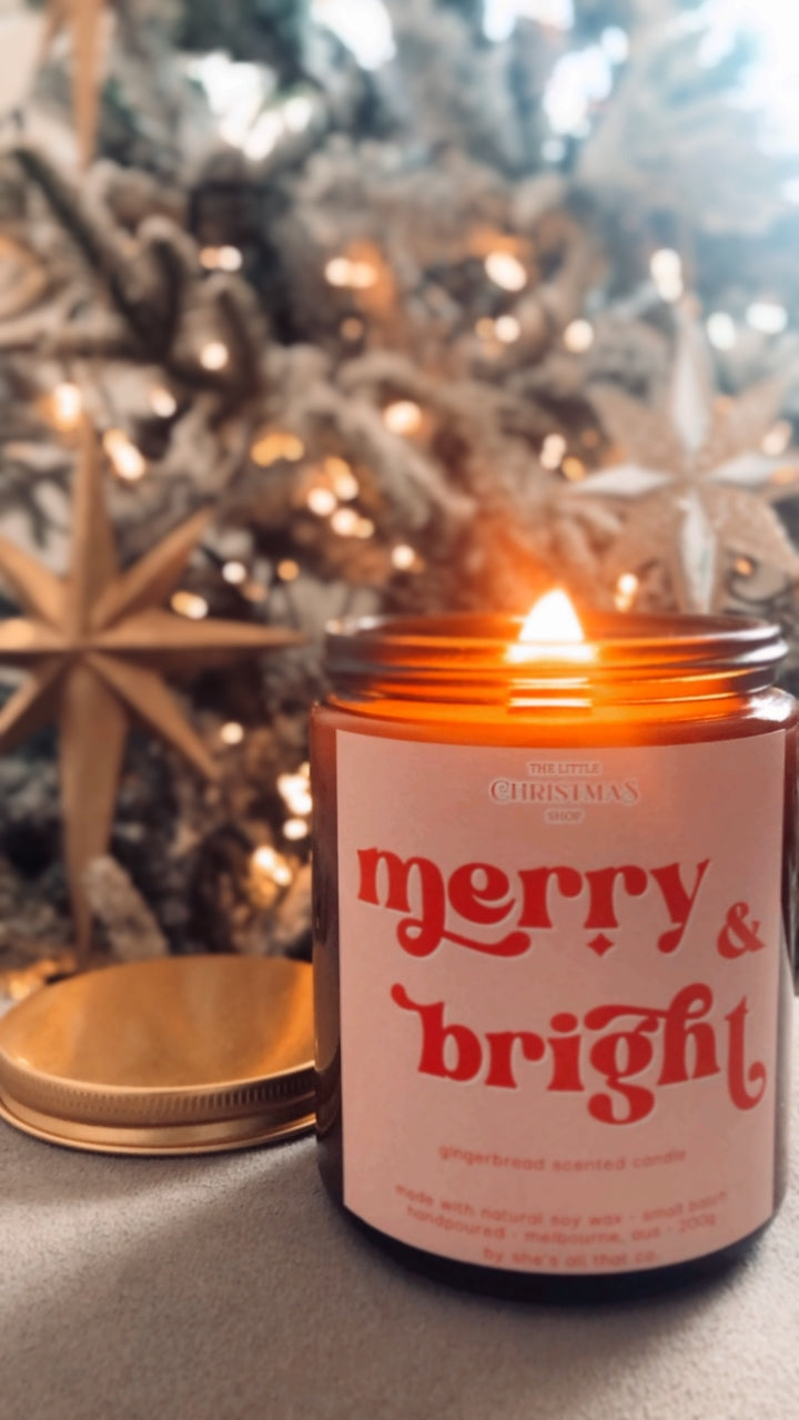 ‘Merry & Bright’ Gingerbread Candle