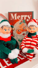 Load image into Gallery viewer, Vintage Knee Hugger Elf ornament - Emerald Green
