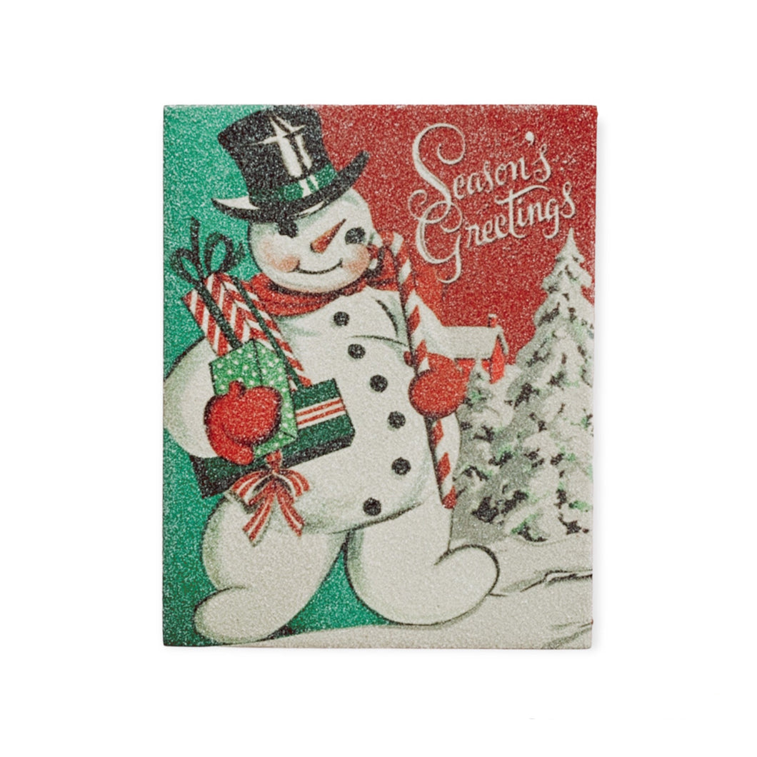 Retro Wooden Shelf Sitter - Snowman
