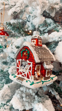 Load image into Gallery viewer, Snowy Red Barn Glass Ornament
