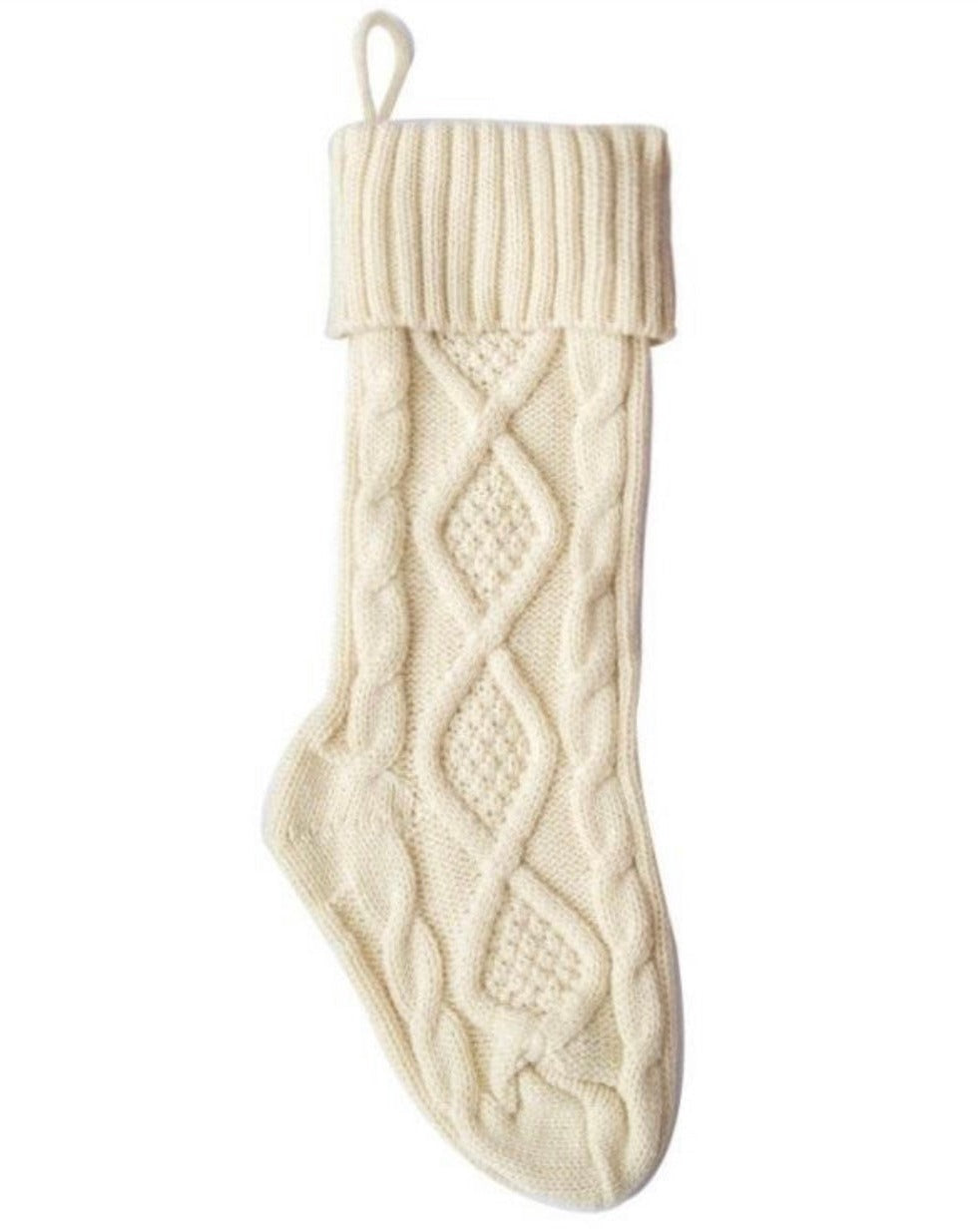 Classic Cable Knit Stocking - Cream