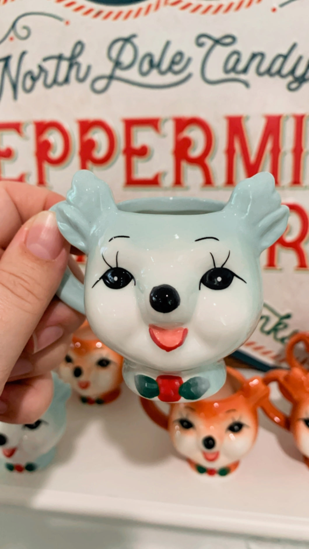 ‘OH DEER!’ - Mini Mug Shot Set of 2 Blue SECONDS
