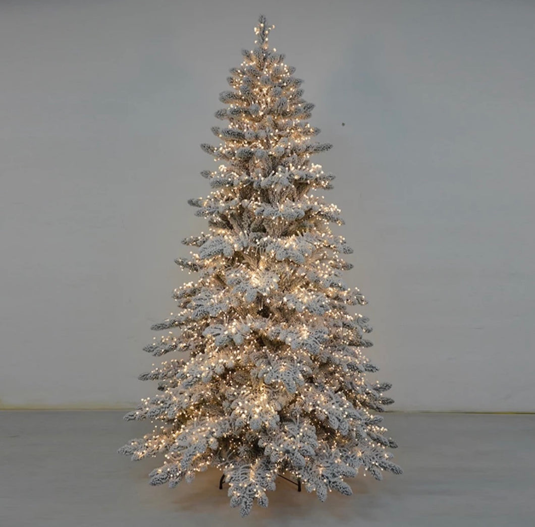 7FT Snowy Christmas Tree - 6670 LED Cluster Lights