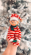 Load image into Gallery viewer, Vintage Knee Hugger Elf ornament - Candy Cane
