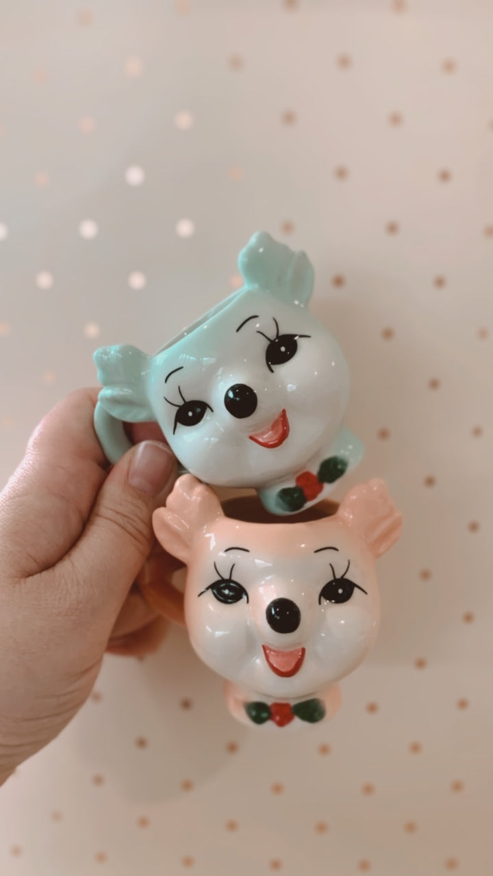 Retro Reindeer Mug Shot -Set of 2 Pastels