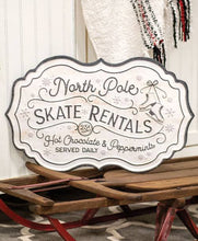 Load image into Gallery viewer, North Pole Skate Rentals Sign - Textured
