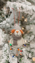 Load image into Gallery viewer, Let&#39;s Get Lit Mouse - Felt Ornament
