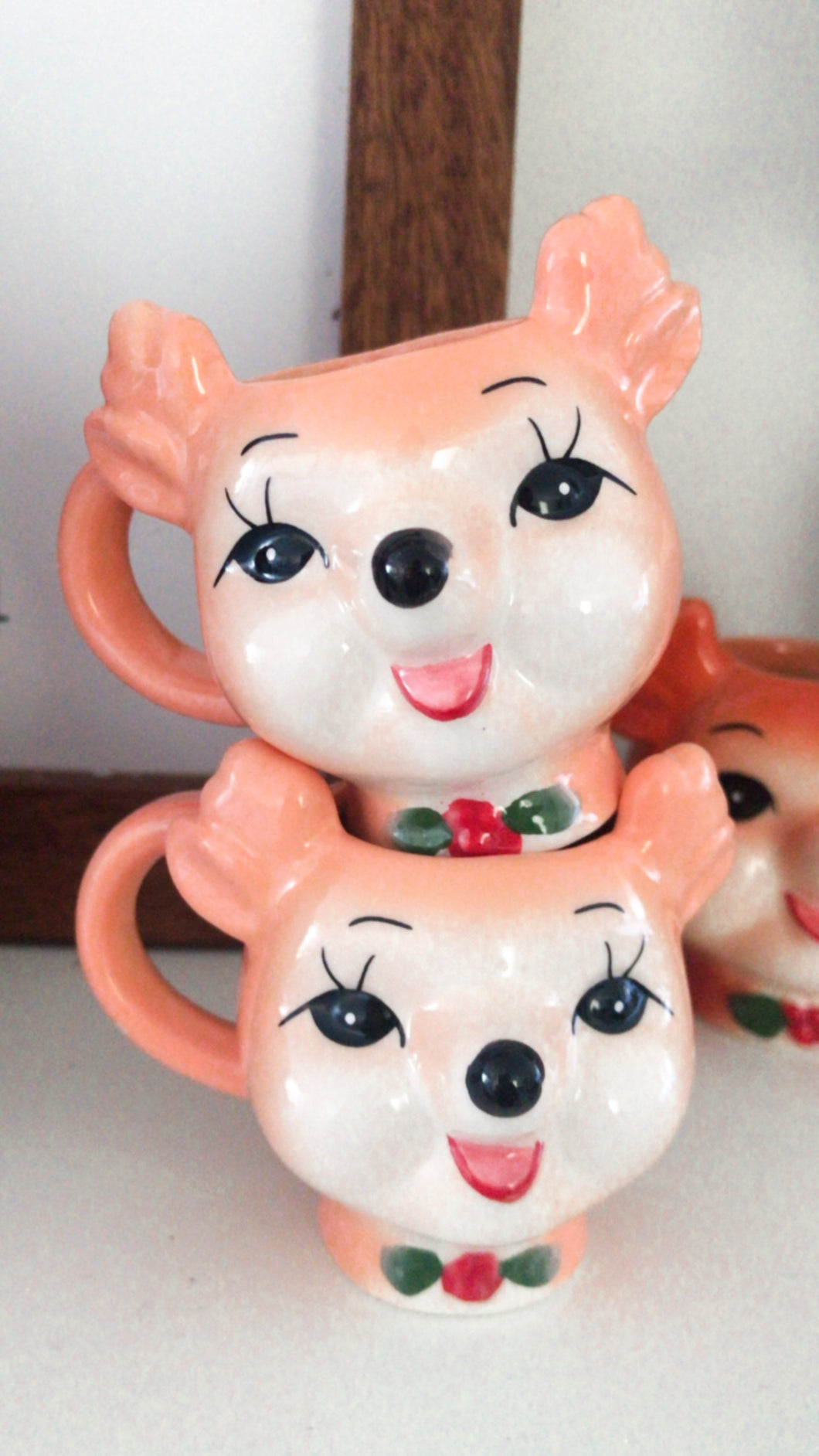 ‘OH DEER'  Mini Mug Shot Set of 2 Pink - SECONDS