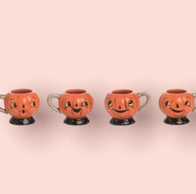 Load image into Gallery viewer, Jack-O-Lantern Tea Cups Set of 4
