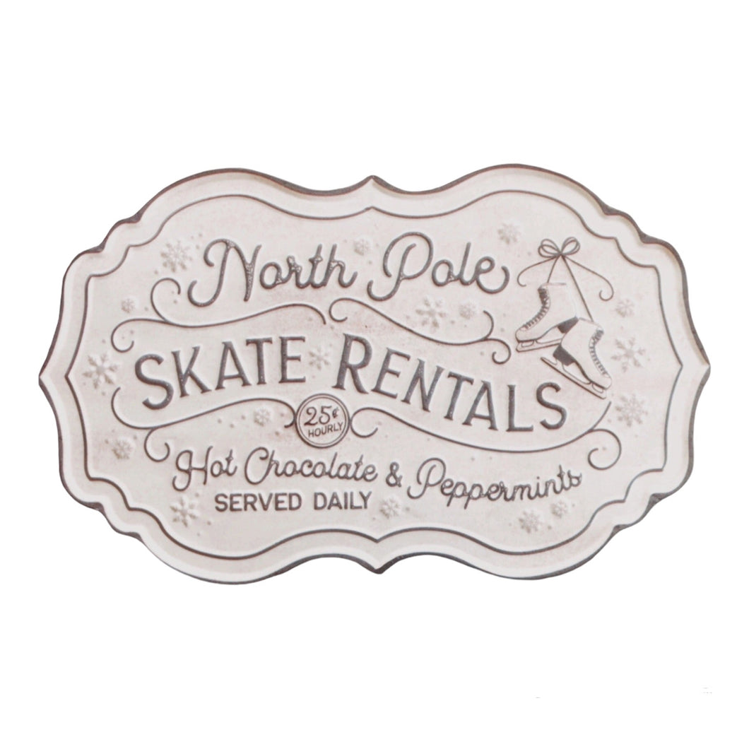 North Pole Skate Rentals Sign - GLOSSY