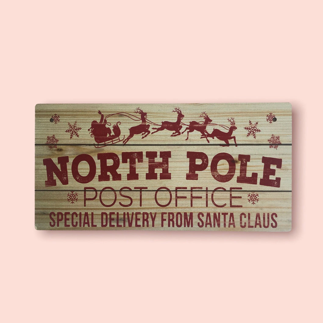 North Pole Post - Mini Sign