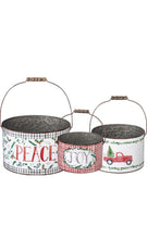 Load image into Gallery viewer, Bucket Set of 3 - JOY PEACE
