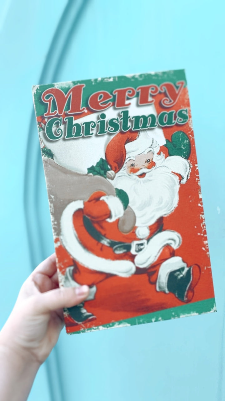Retro Magnetic Book box Large - Merry Christmas
