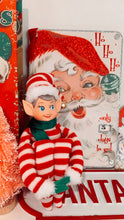 Load image into Gallery viewer, Vintage Knee Hugger Elf ornament - Candy Cane
