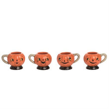 Load image into Gallery viewer, Jack-O-Lantern Tea Cups Set of 4
