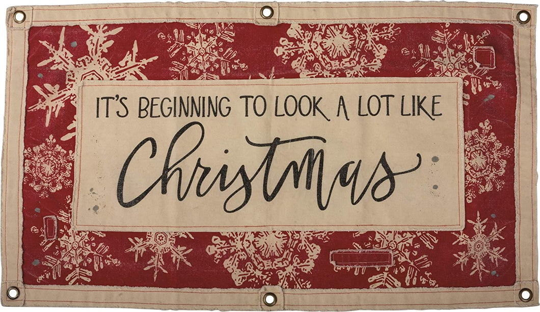 It's Beginning To Look A Lot Like Christmas Canvas Wall Banner